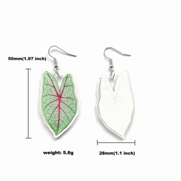 Wholesale Creative Temperament Exaggerated Acrylic Love Green Powder Leaf Turtle Leaf Summer Holiday Personalized Earrings