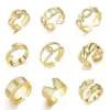 Fashion Real Gold Plated 201 Stainless Steel Plant Heart Shape Snake Men Band Rings