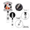 Wholesale Cross-border free shipping new silly goose cute goose black rotating alligator clip easy pull-up retractable badge buckle