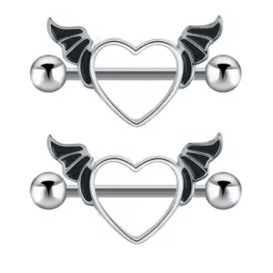 Silver Wings Nipple Ring