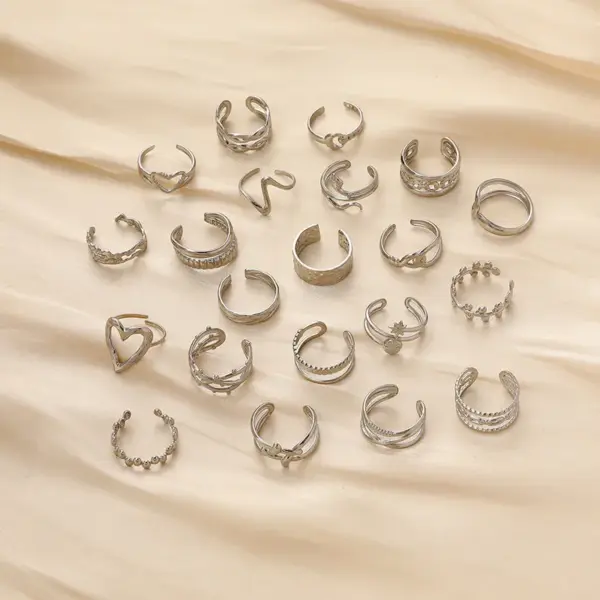 Simple Style Star Heart Shape Stainless Steel Plating Open Ring 1 Piece