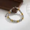 Wholesale Jewelry IG Style Basic Round 304 Stainless Steel 18K Gold Plated Beaded Plating Stainless Steel Jewelry Sets