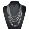 Wholesale Jewelry Hip-Hop Solid Color 304 Stainless Steel Polishing Stainless Steel Jewelry Sets