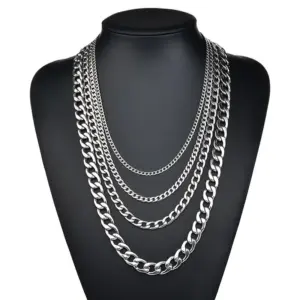 Wholesale Jewelry Hip-Hop Solid Color 304 Stainless Steel Polishing Stainless Steel Jewelry Sets
