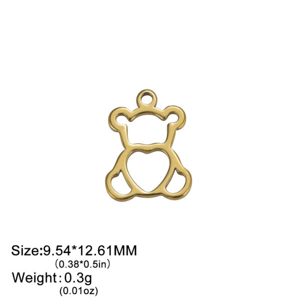 Wholesale Mini charm bracelet DIY cute cartoon jewelry making bear leaf star accessories hot selling stainless steel pendant