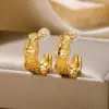 Wholesale PVD Coated Real Gold Plated 18K Gold C Shape 304 Stainless Steel Vintage Style Exaggerated Simple Style Waterproof Non Tarnish Earrings