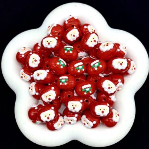 oly-a73496efd414704c1113615c65603d5e Wholesale Santa Claus steamed bun beads, hand-painted beads, loose beads, string beads