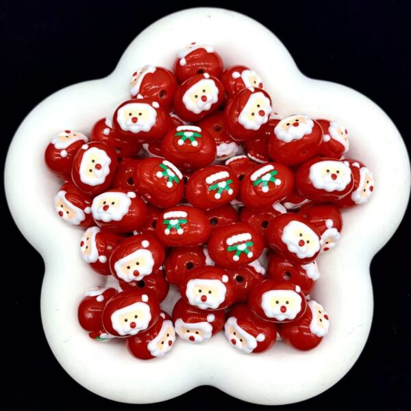 Wholesale Santa Claus steamed bun beads, hand-painted beads, loose beads, string beads
