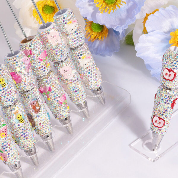 Wholesale New Fruit Shell Small Bee Clay Diamond Beaded Pen DIY Beaded Ballpoint Pen Accessories