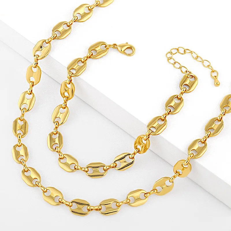 Wholesale Copper Cable Chain Plating Geometric Necklace