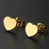 Wholesale PVD Coated 18K Gold Real Gold Plated Heart 304 Stainless Steel Fashion Waterproof Non Tarnish Ear Studs