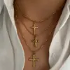 Wholesale Jewelry Modern Style Classic Style Cross Titanium Steel Plating Pendant Necklace
