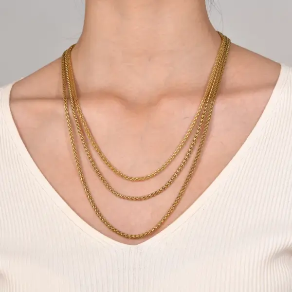 Wholesale Jewelry Simple Style Geometric 201 Stainless Steel Plating Stainless Steel Necklaces