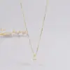 Wholesale 304 Stainless Steel Oval Water Droplets PVD Coated Zircon 18K Real Gold Plated Simple Style Waterproof Non Tarnish Inlay Cable Chain Gold Pendant Necklace