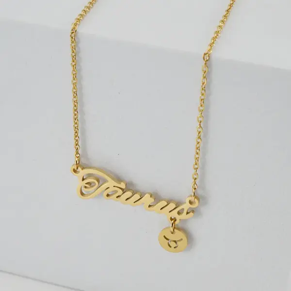 Wholesale Jewelry Fashion Letter Constellation 304 Stainless Steel 18K Gold Plated Gold Plated Stainless Steel Necklaces