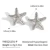 Wholesale PVD Coated Real Gold Plated 18K Gold Geometric Starfish 304 Stainless Steel Elegant Lady Waterproof Non Tarnish Ear Studs