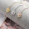 Wholesale Simple Style Flower Stainless Steel Women's Anklet