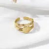Wholesale 304 Stainless Steel 18K Gold Plated Casual Simple Style Geometric Open Rings