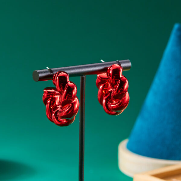 Wholesale Cross-border new color geometric Christmas earrings creative resin twist C triangle earrings earrings women