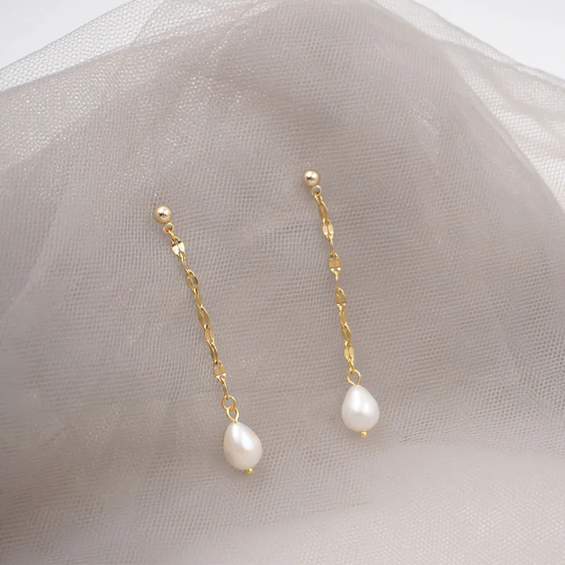 Wholesale Freshwater Pearl Ferroalloy Geometric Electroplating Vacuum Plating Real Gold Plated 18K Gold Vintage Style Classic Style Waterproof Non Tar