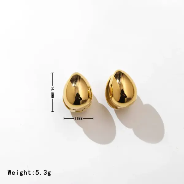 Wholesale PVD Coated Real Gold Plated Water Droplets 304 Stainless Steel Elegant Retro Waterproof Non Tarnish Ear Studs