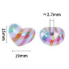 Wholesale Rainbow Striped Love Heart Beaded Acrylic Peach Heart Vertical Hole Beads DIY Mobile Phone Chain Keychain Small Accessories Beads