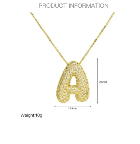 Copper Simple Style Plating Letter Zircon Pendant Necklace