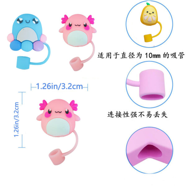 Wholesale New plush toy cartoon straw cap straw cover dust plug straw personality suitable for 10mm straw