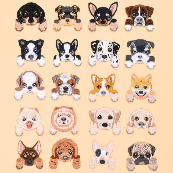 Wholesale Puppy Head Embroider Cloth Patch Animal Embroider Seal DIY Clothing Accessories Decorative Patch Repair Subsidy Hand-Cut Edge
