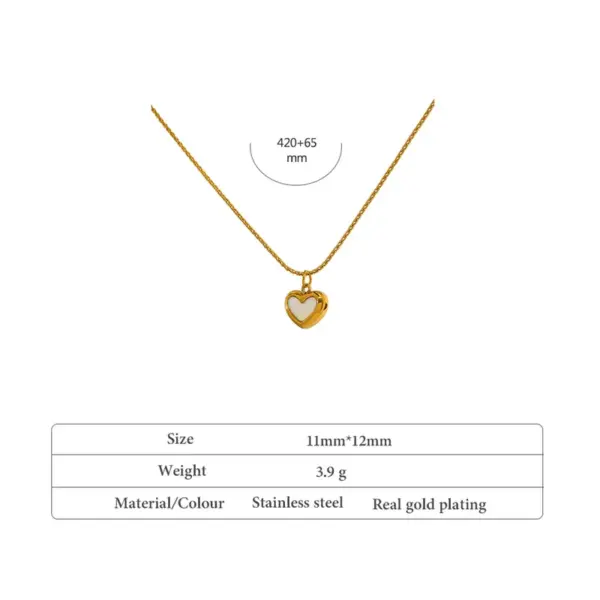 oly-a771372246deab0974b879997a55e855 Wholesale Jewelry Sweet Heart Shape 304 Stainless Steel Acrylic 18K Gold Plated Inlay Stainless Steel Jewelry Sets