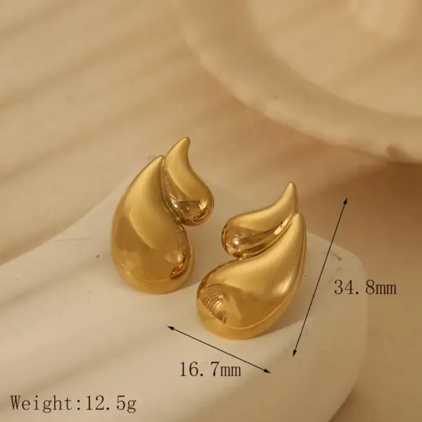 Wholesale 1 Pair Vintage Style Classic Style Water Droplets Mixed Metal Plating 304 Stainless Steel 18K Gold Plated Ear Studs