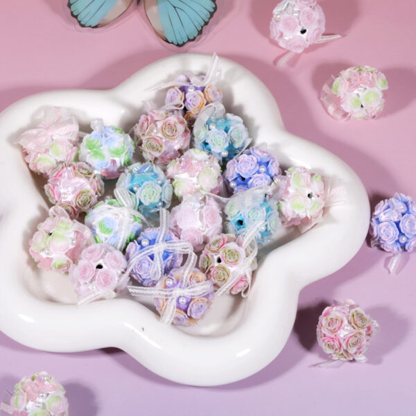 Wholesale Luxurious Heavy-Duty Butterfly Rose Flower Ball with Through-Hole Versatile Loose Beads DIY Beaded Phone Chain Bag Pendant Accessory