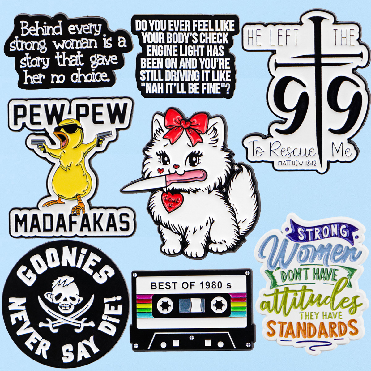 Wholesale Quote Brooch Cartoon Metal Badge English Letter Jewelry