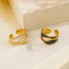 PVD Coated 18K Gold Plated Irregular 304 Stainless Steel Streetwear Waterproof Non Tarnish Open Rings