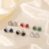 Wholesale 1 Pair Sweet Simple Style Heart Shape Plating Inlay Copper Zircon Silver Plated Ear Studs