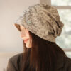 oly-a789ad1dec5a777a3da05ffe6290bf00 Wholesale Autumn and Winter New Printed Slouchy Beanie Korean Style Windproof Face-Slimming Small Turban Hat Warm Casual Versatile Hat for Women