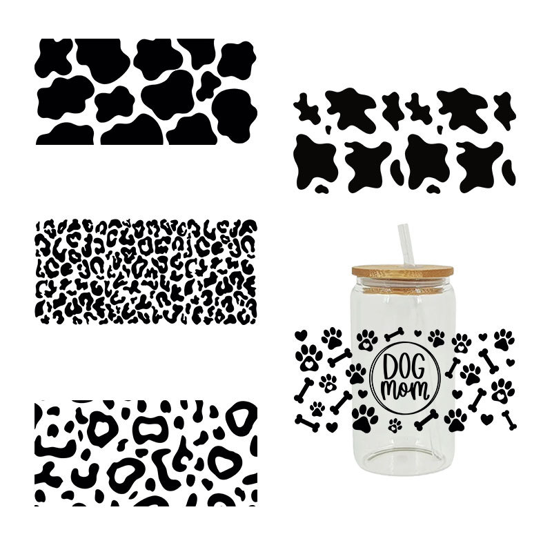 Wholesale New leopard print UV C sticker crystal logo pattern 23 cmX11cm in stock