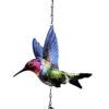 Wholesale Cross-Border New Product Hummingbird Wind Chime Metal Iron Crafts Hanging Decoration Iron Printed Bird Courtyard Garden Pendant