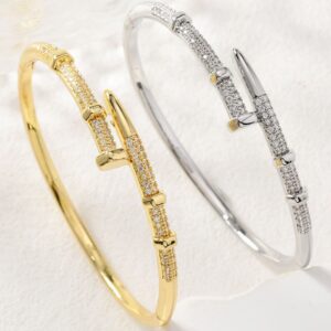 oly-a793517eacc7b1cfd2350727a07583a9 Wholesale 2025 New Cross-Border High-End Luxury Zirconia Bangle, Fashionable Diamond-Studded Open Bangle Jewelry