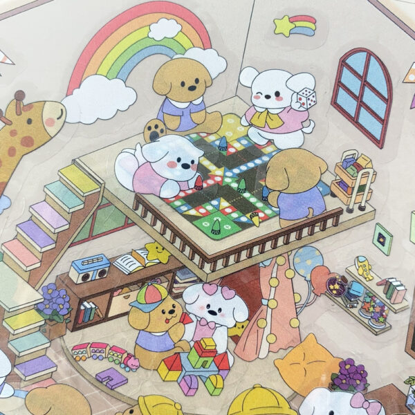 Wholesale Puppy Kindergarten Landscaping Stickers 3D Microscopic World Fun Cartoon DIY Handbook Decompression Stickers Available for