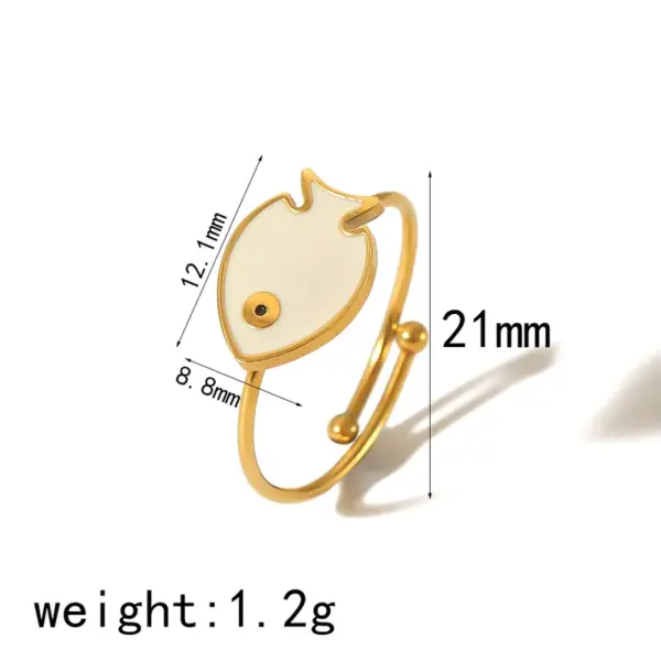 Wholesale PVD Coated Real Gold Plated 18K Gold Pentagram Heart Shape Flower 304 Stainless Steel IG Style Simple Style Classic Style Waterproof Non Tarnish Open Rings