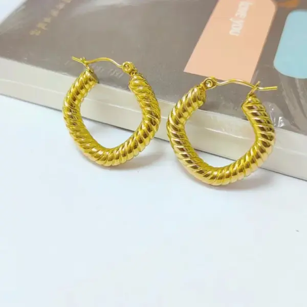 Wholesale 1 Pair Ins Style U Shape Geometric Plating Stainless Steel 18k Gold Plated Earrings