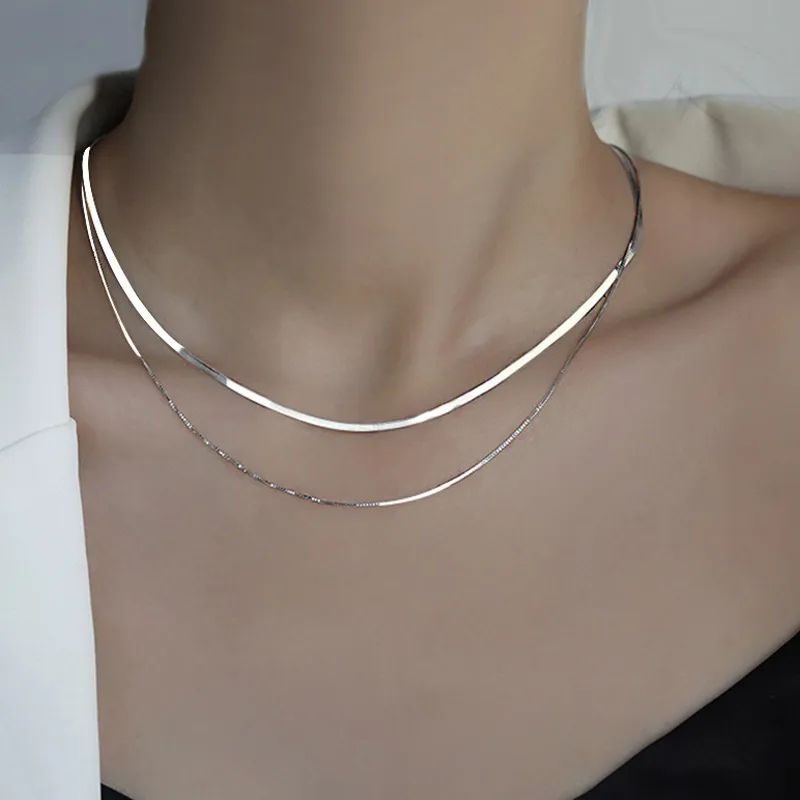Wholesale Simple Style Commute Solid Color Stainless Steel Titanium Steel Plating Necklace