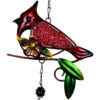 Wholesale Cross-border New Bird Metal Wind Bell Glass Painted Crafts Hanging Decorations Anti-Sat Waterproof Spray Paint Iron Pendant