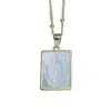 Wholesale Fashion Virgin Mary Square Copper Inlaid Shell Necklace 1 Piece