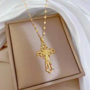 E409 Color Titanium Steel Chain Copper Pendant