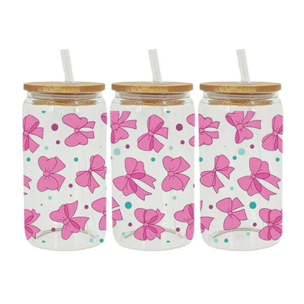 Wholesale Colorful Bow 16oz Cup UV DTF Wrap