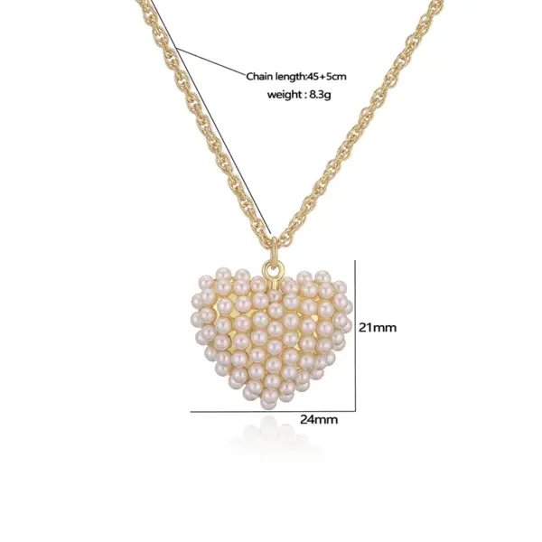 Wholesale Copper 18K Gold Plated Plating Inlay Pentagram Water Droplets Heart Shape Artificial Pearls Pendant Necklace