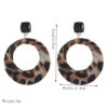 oly-a7d953d1553414f543e1bf0d96cf4e0f Wholesale Cross-border Exaggerated Large Circle Oval Leopard Earrings Hong Kong Style Vintage Fabric Wrapping Leopard Ring Earrings Earrings
