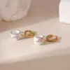 Wholesale Ion Plating (IP) 18K Gold Plated Cup Plate Teapot 304 Stainless Steel Ceramics Elegant Classical Waterproof Non Tarnish Drop Earrings